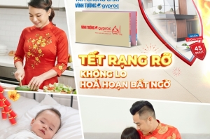 CÓ TẤM THẠCH CAO CHỐNG CHÁY VĨNH TƯỜNG GYPROC - TẾT ẤM NO