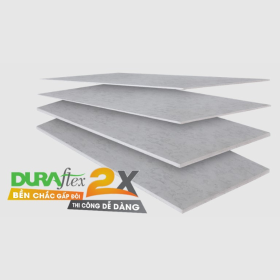 TẤM XI MĂNG DURAFLEX CHO TRẦN CHÌM / VÁCH NGĂN (4mm-6mm)