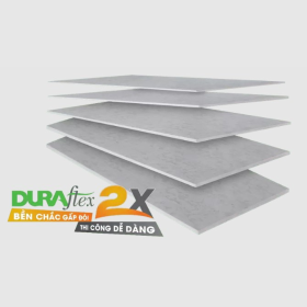 TẤM XI MĂNG SỢI DURAFLEX 2X LÀM VÁCH NGĂN / LÓT MÁI CHỐNG NÓNG 6mm-10mm