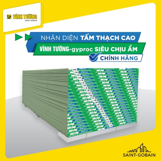 TẤM THẠCH CAO SIÊU CHỊU ẨM VĨNH TƯỜNG - GYPROC